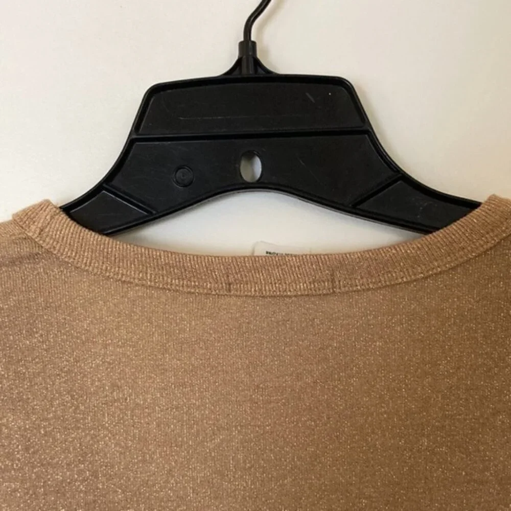 ✨ J.Crew Women’s Gold Metallic V-Neck Pullover Knit Top | Size S ✨